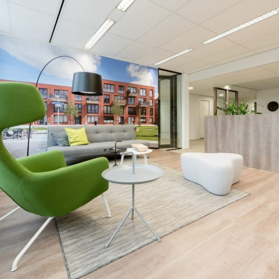 Interieur groene stoel