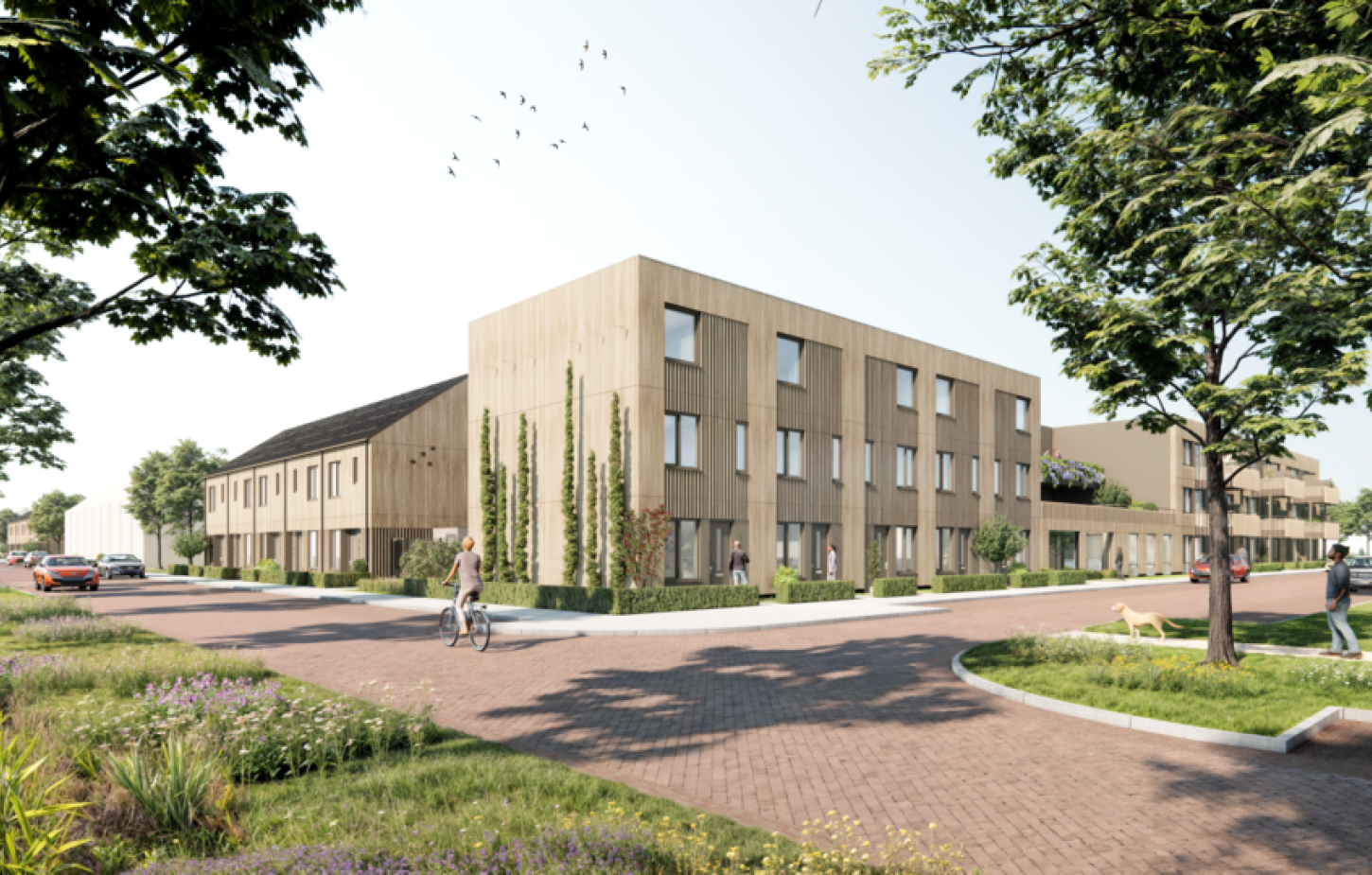render laan en drie lagen plat