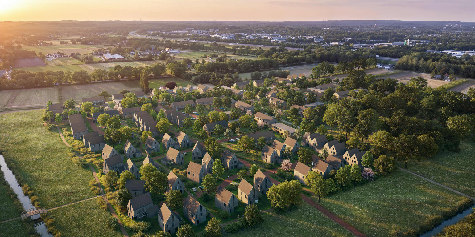 Drone shot 300 woningen